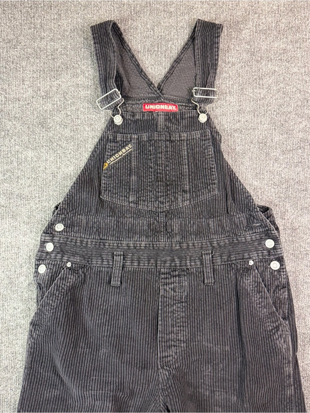 Vintage 90’s UNIONBAY Men’s Charcoal Corduroy Relaxed Overalls